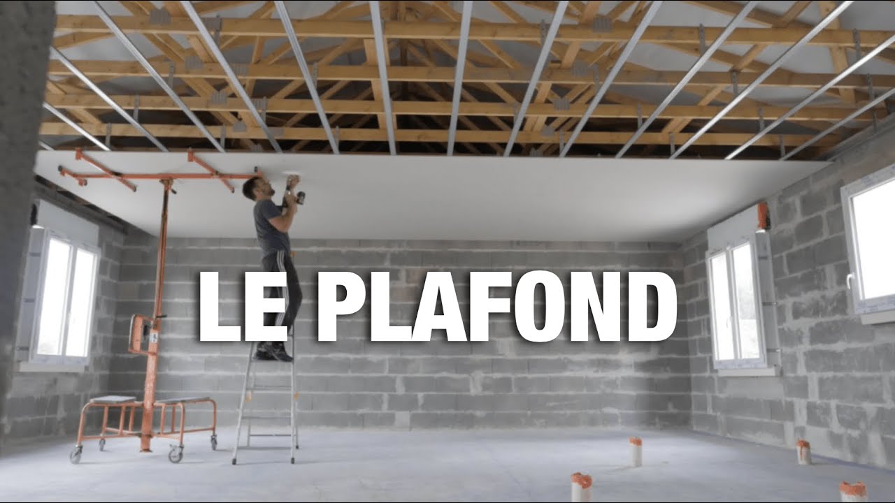 [Construire sa Maison ] R&eacute;alisation du Plafond - Placo BA13 sur fermettes [TIMELAPSE]