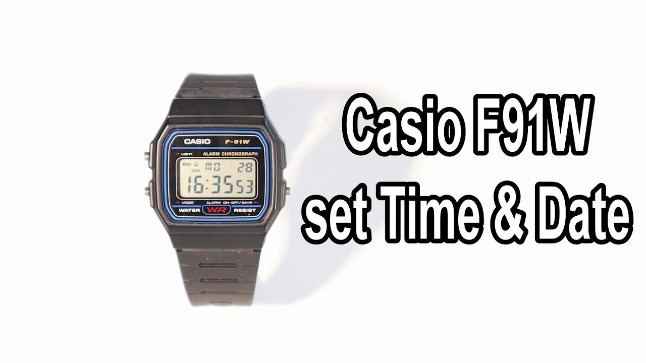 Casio Uhr F91W Uhrzeit & Datum einstellen - Anleitung