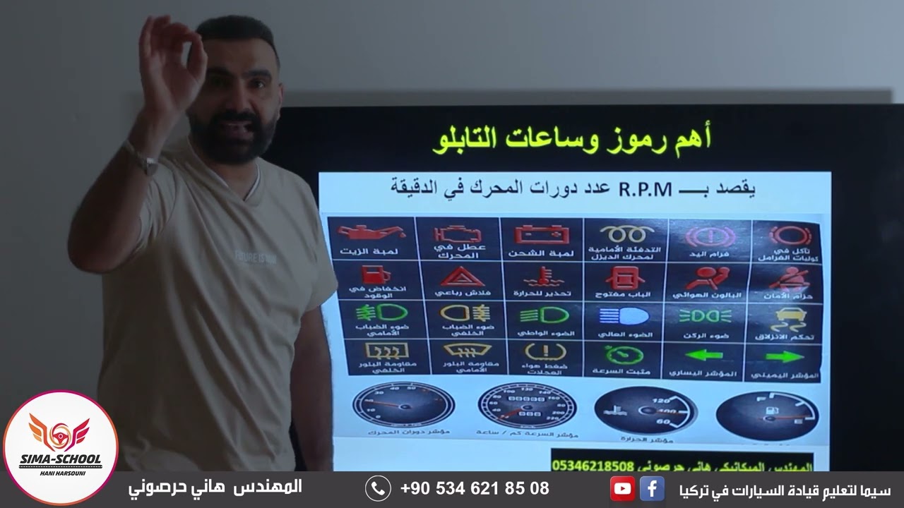 إشارات التابلو الهامة رموز لوحة التحذير وعدادات التابلو إمتحان القيادة النظري في تركيا