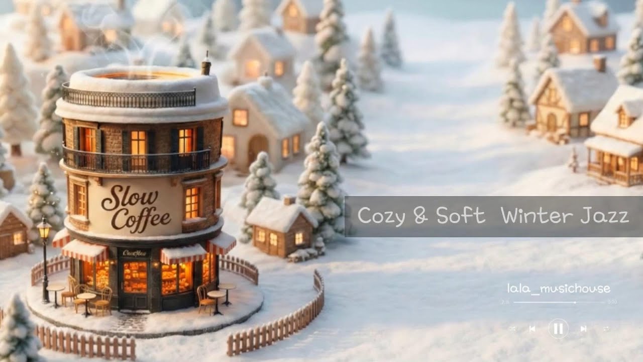 눈 내리는 겨울 마을, 따뜻한 커피 하우스에서 듣는 포근한 재즈, Slow cafe ☕️❄️