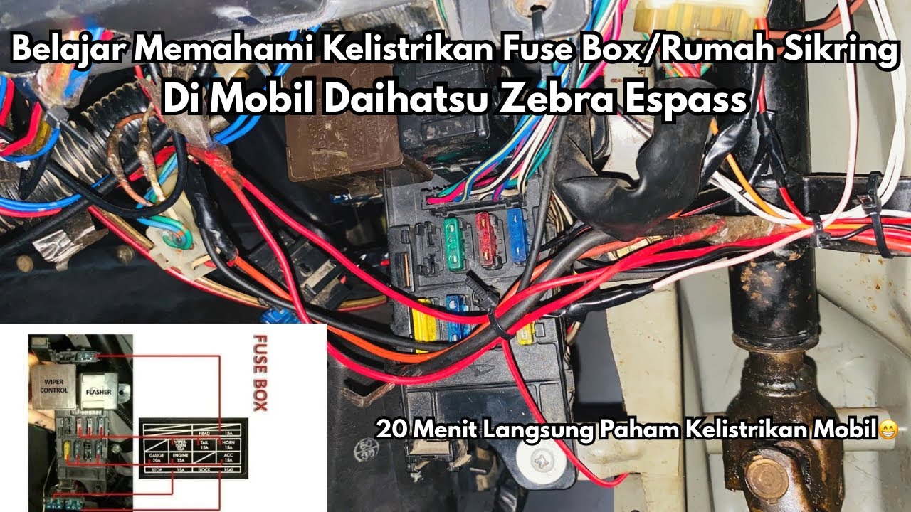 BELAJAR KELISTRIKAN FUSE BOX/RUMAH SIKRING MOBIL DAIHATSU ZEBRA ESPASS
