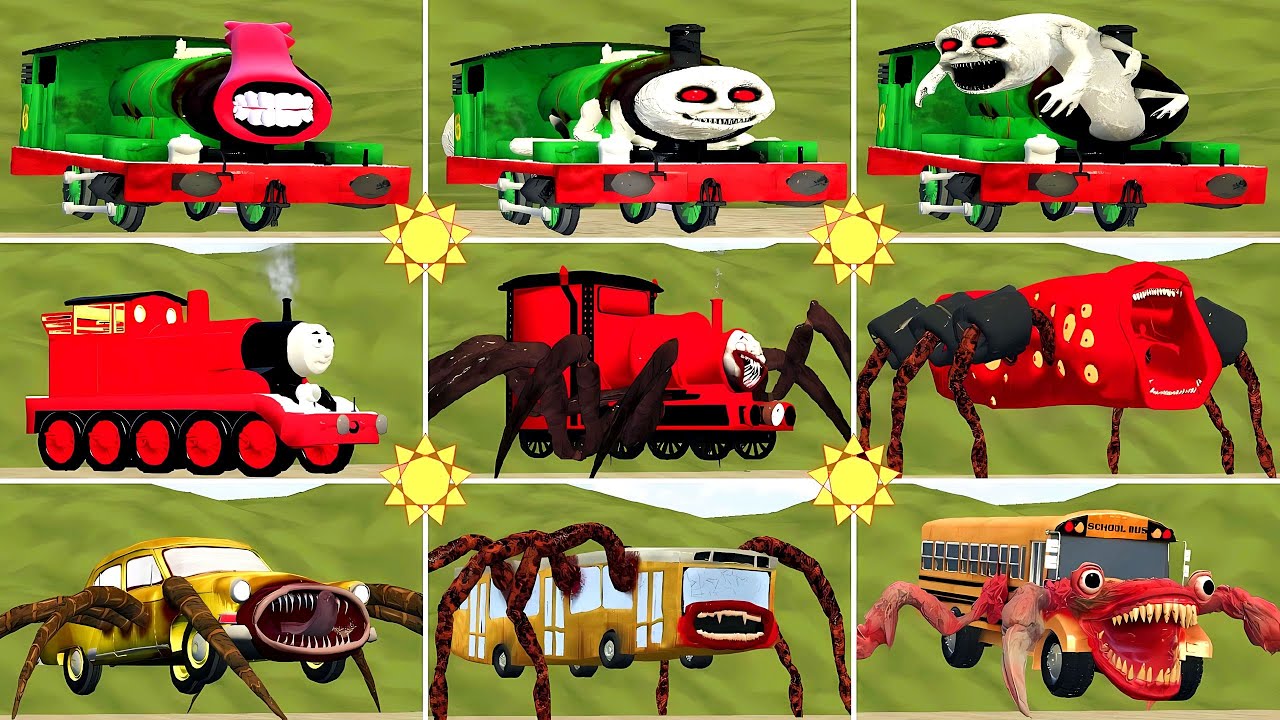 Bus Eater Family Vs Choo Choo Charles Team Vs Cursed Thomas and Friends in Garry's Mod!??