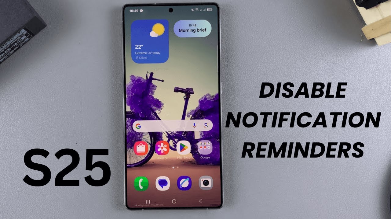 How To Disable Notifications Reminders On Samsung Galaxy S25/S25 Ultra