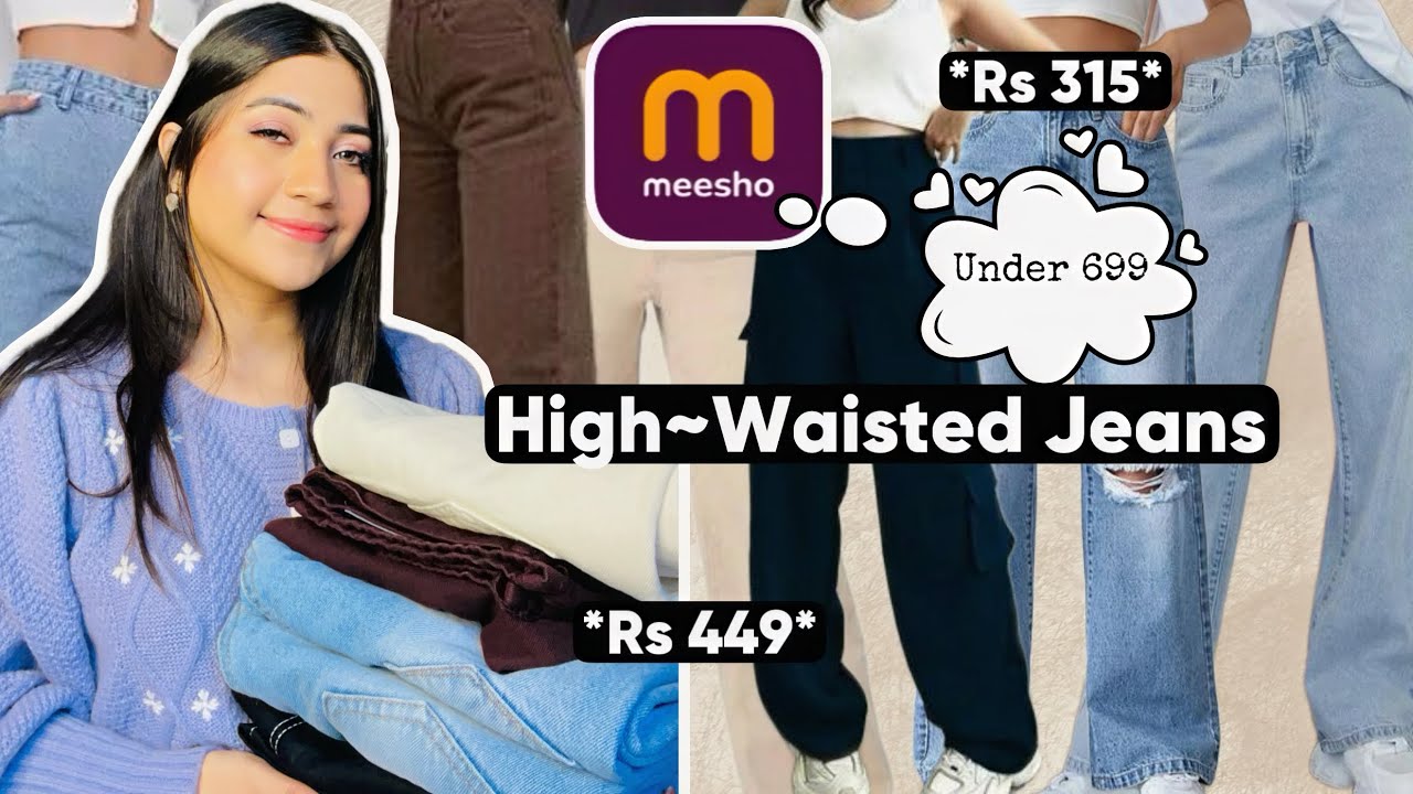 Meesho High-Waist Jeans Haul *Under Rs699*| Trendy Wide-Leg & Straight FIT Jeans| Renigraphy