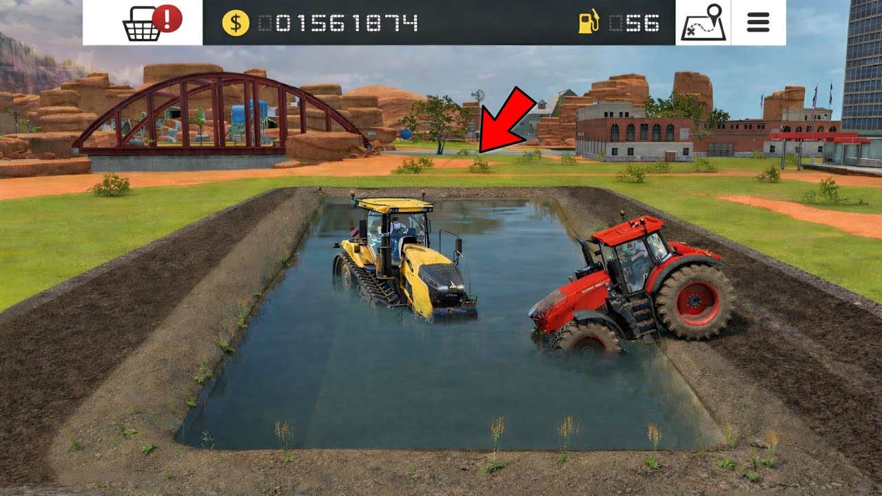 Trapped Tractor In The Water Pool Gameplay : Farming Simulator 18 Gameplay | Timelapse #fs18