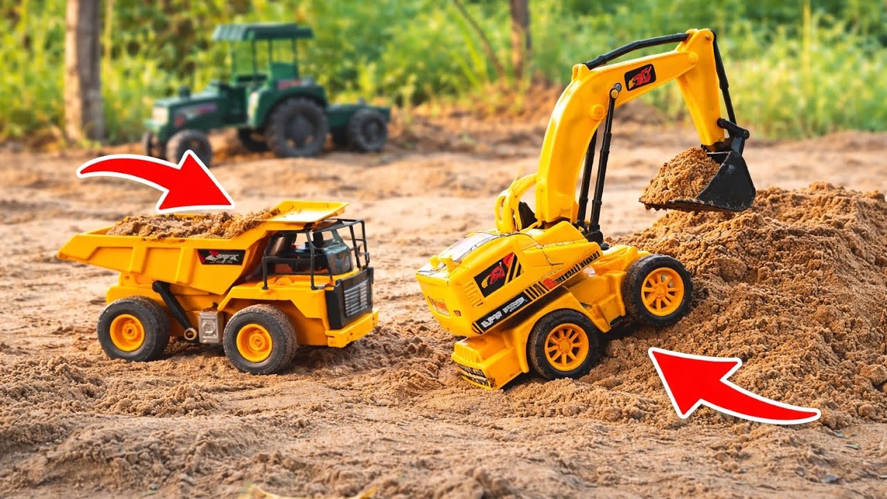 Giant Sand Mission! 😱🚜Toy Excavator and Dump Truck Construction