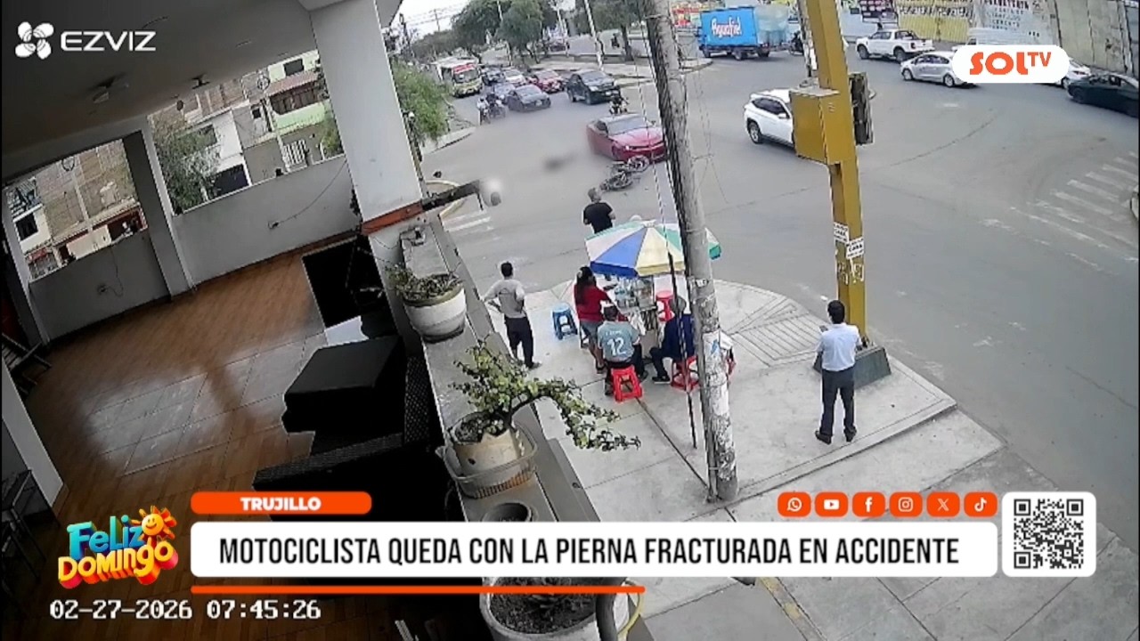 Trujillo: motociclista queda con pierna fracturada tras accidente