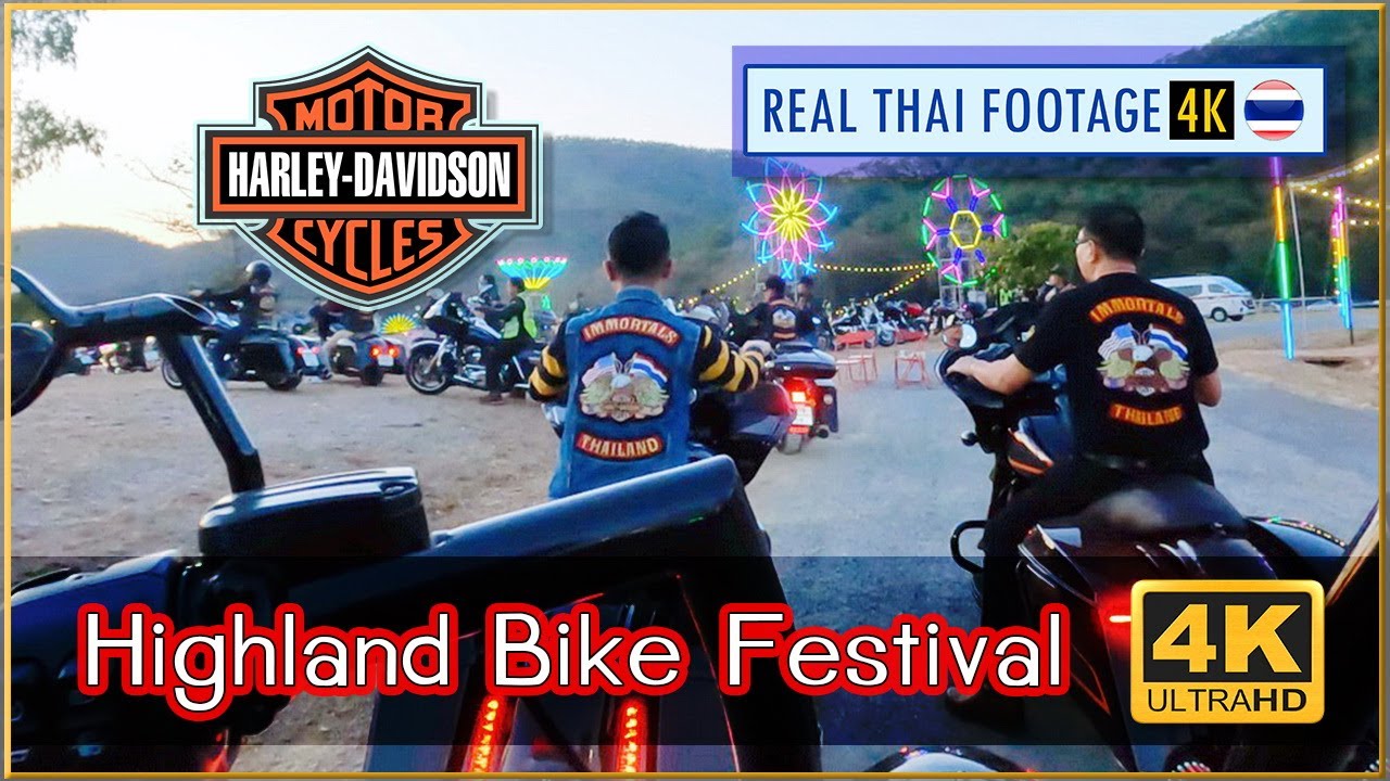 Harley Davidson Motorbike Festival | Highland 2023 by Immortals Thailand | REAL THAI FOOTAGE 4K