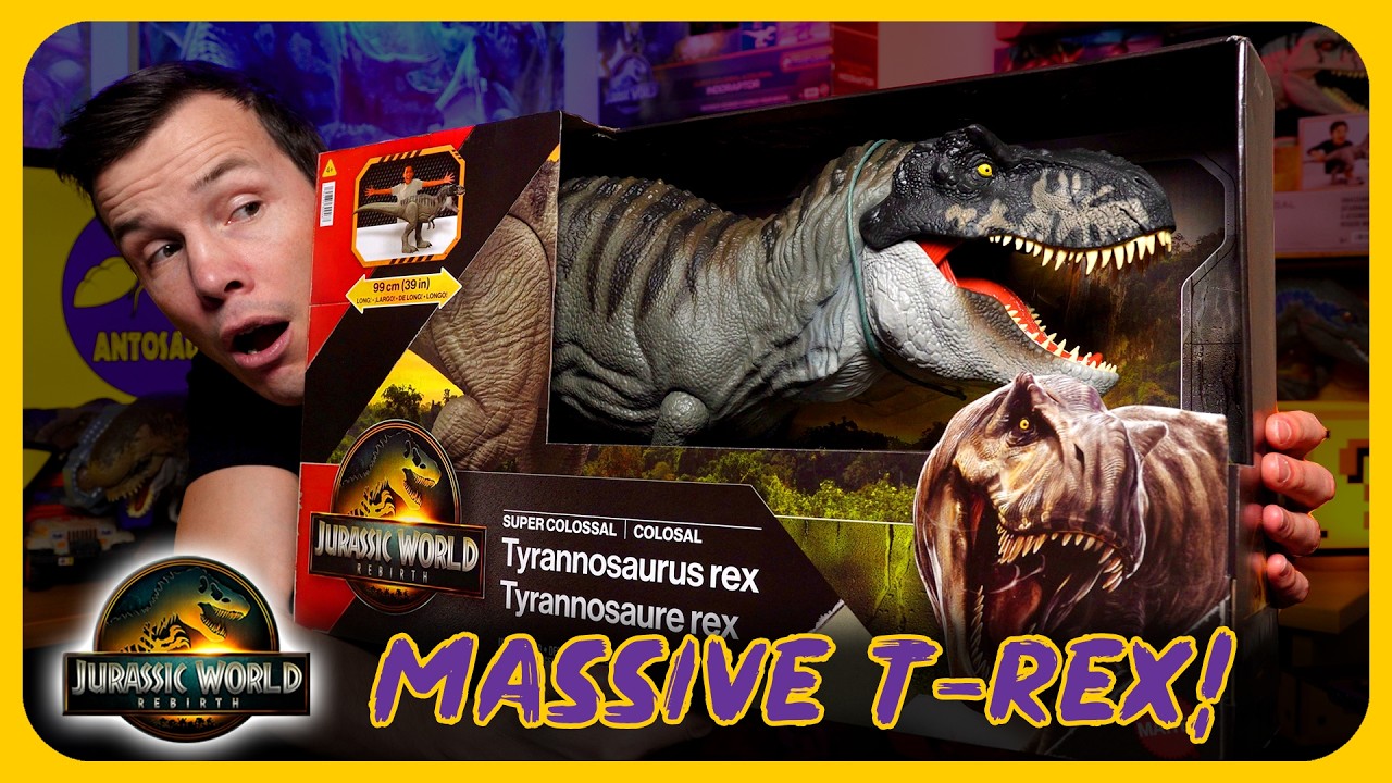 Jurassic World Rebirth Super Colossal Tyrannosaurus Rex Toy Unboxing and Review