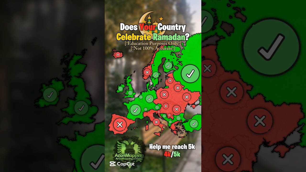 Does your country celebrate Ramadan? | #history #geography #europe #mapping #map #mapper #ramadan