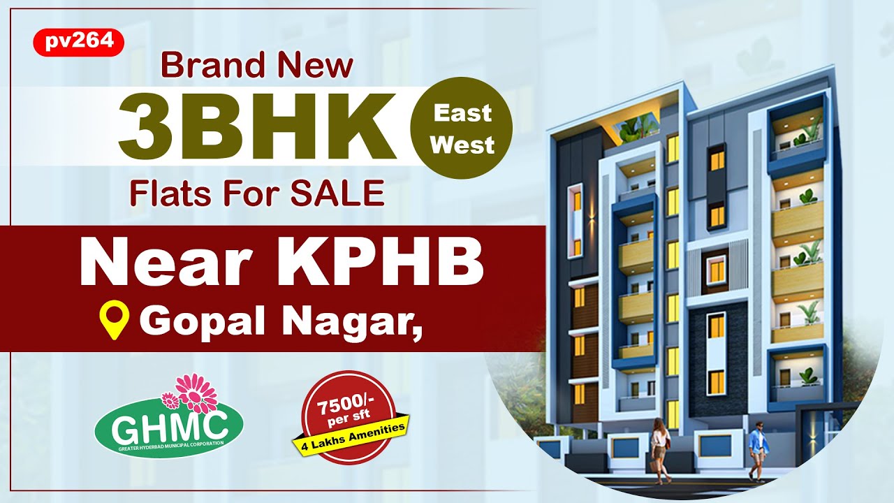Brand New 3 BHK flats for Sale Near KPHB, Gopal Nagar | Under Construction |PV264| #kphb #gopalnagar