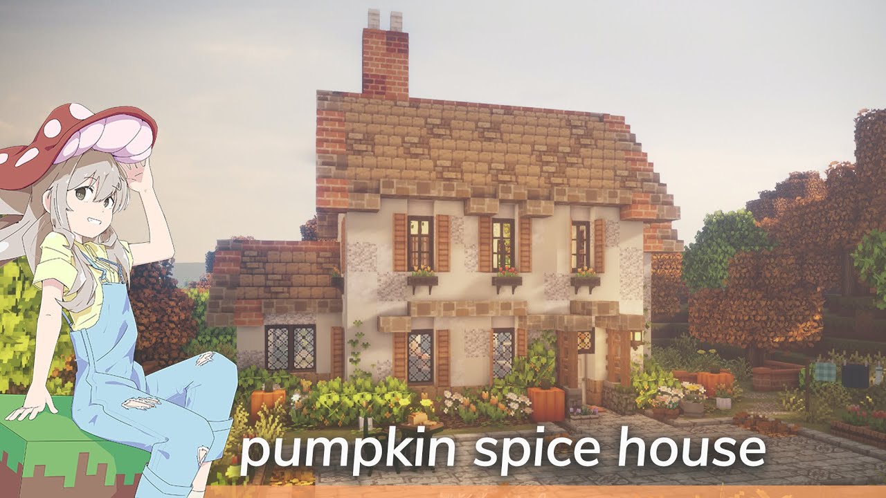 Pumpkin Spice Latte Season-- but make it a minecraft house 🎃☕|  Cottage fun with CIT Resource Packs