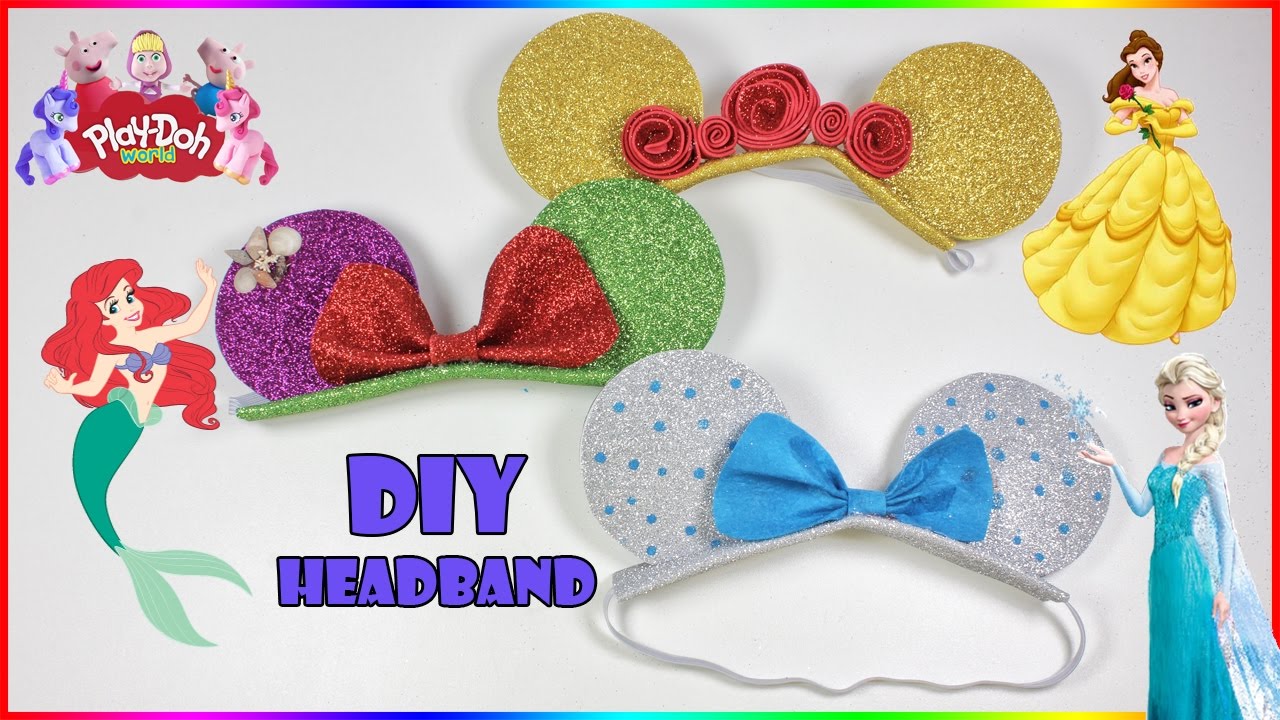 Disney Princess Headband DIY | Minnie Mouse Ears Ariel Elsa Belle | Hairstyle Headband