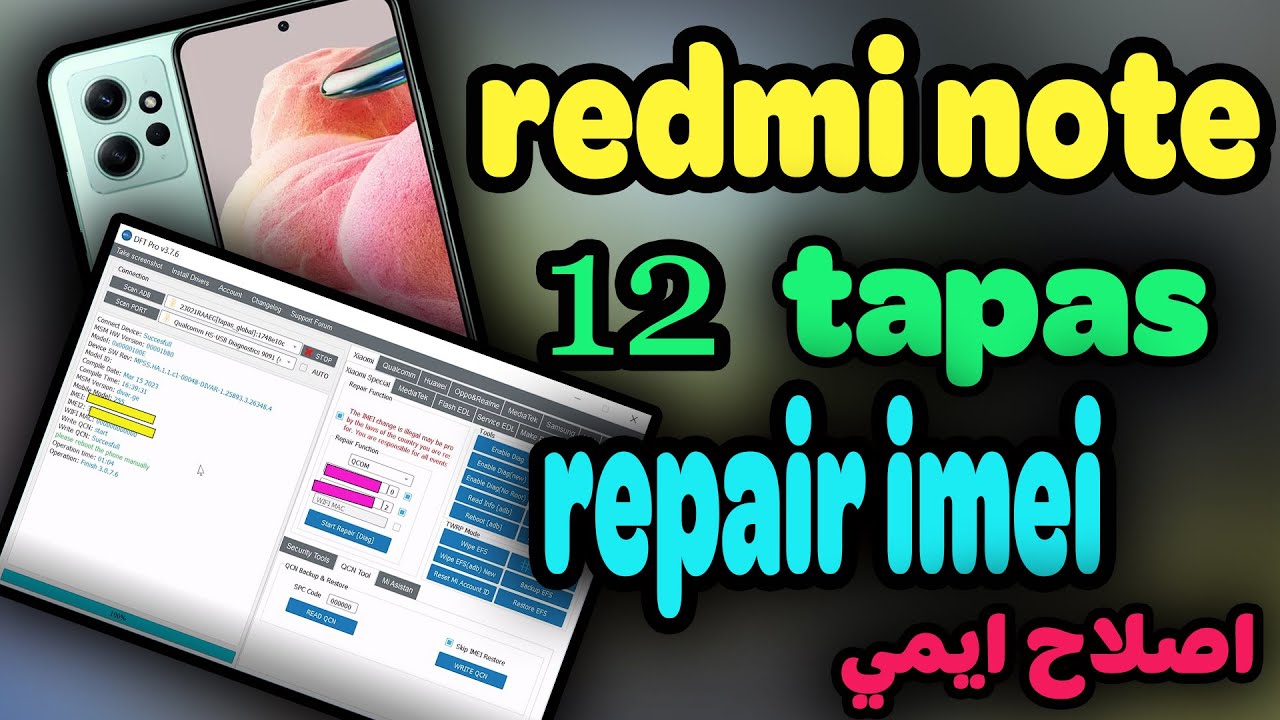redmi note 12 tapas imei repair unlock with dft pro