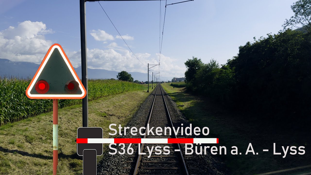 Führerstandsmitfahrt / Cab ride S36 Lyss - Büren a. A. - Lyss  🚃 BLS RABe525 NINA 🌤️