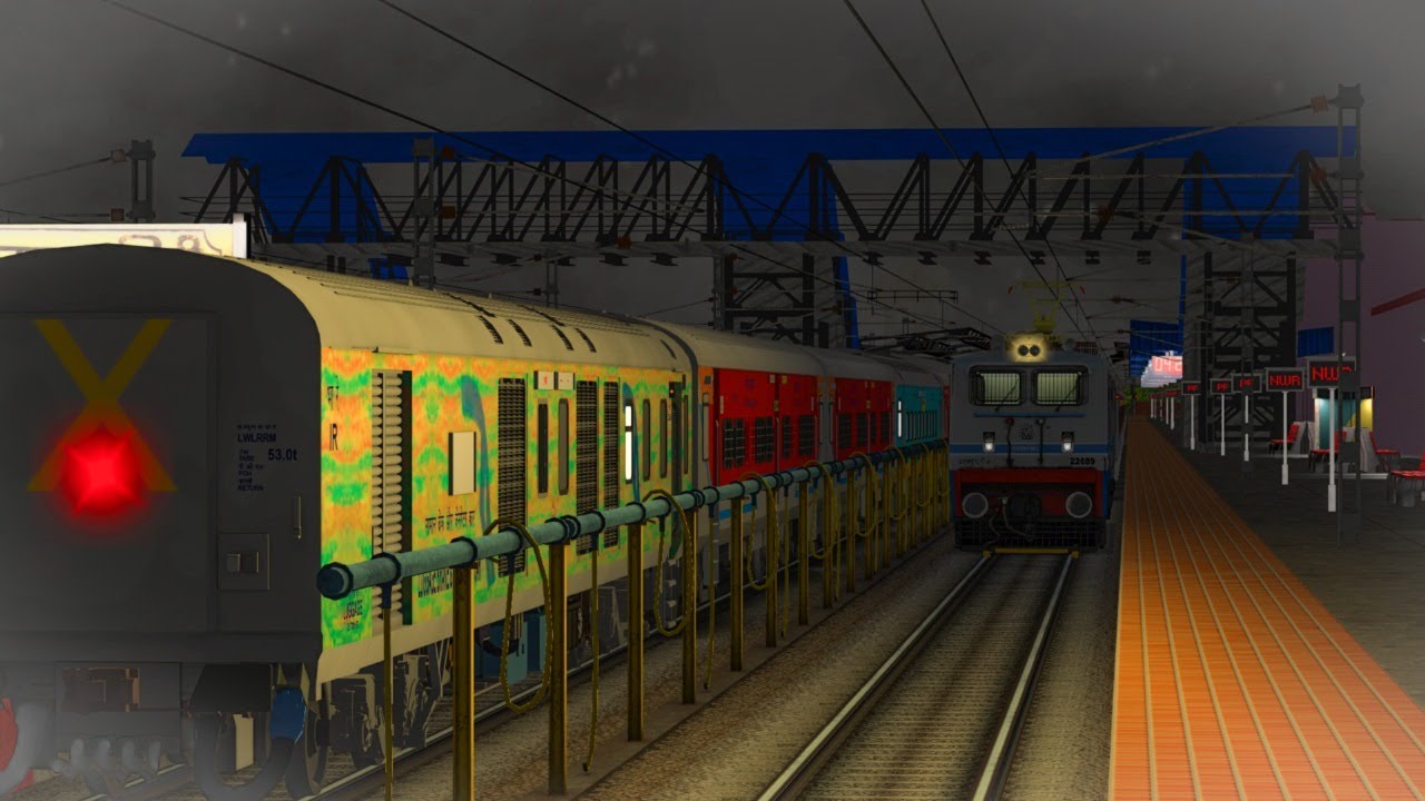 Night Scene at Udaipur! 🚦 19666 Express | ABR WDM2 Shunting | TKD WAP4 | MSTS