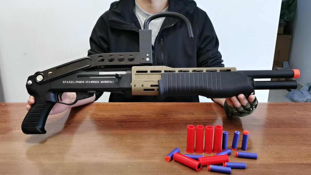 UDL SPAS-12 Shell Ejecting Soft Bullet Toy Gun Unboxing 2022 - Dart Blaster  Shotgun