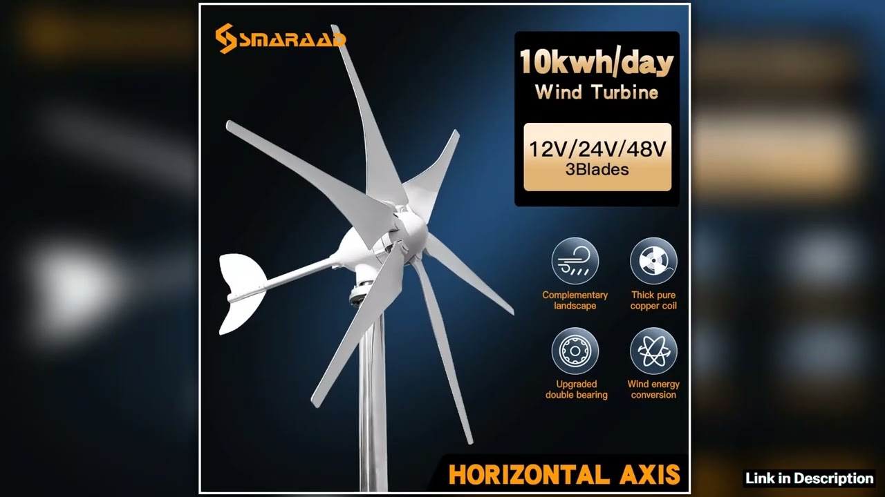 SMARAAD 5000W Wind Turbine Generator 12V 24V 48V Free Energy For Home Factory Farm Use Low Wind