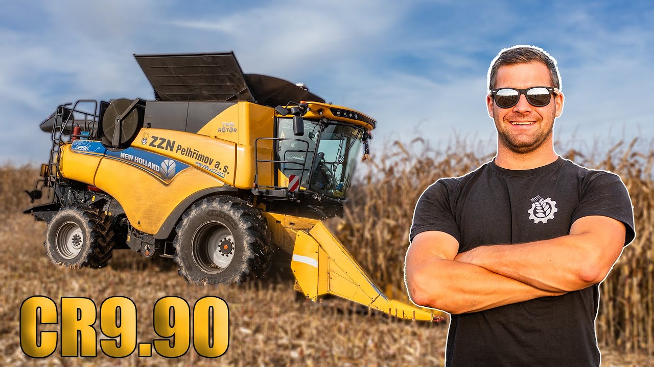 FARMVlog #148 - S Michalem sklízíme kukuřici na zrno s Kombajnem New Holland CR9.90 | ZZN Pelhřimov