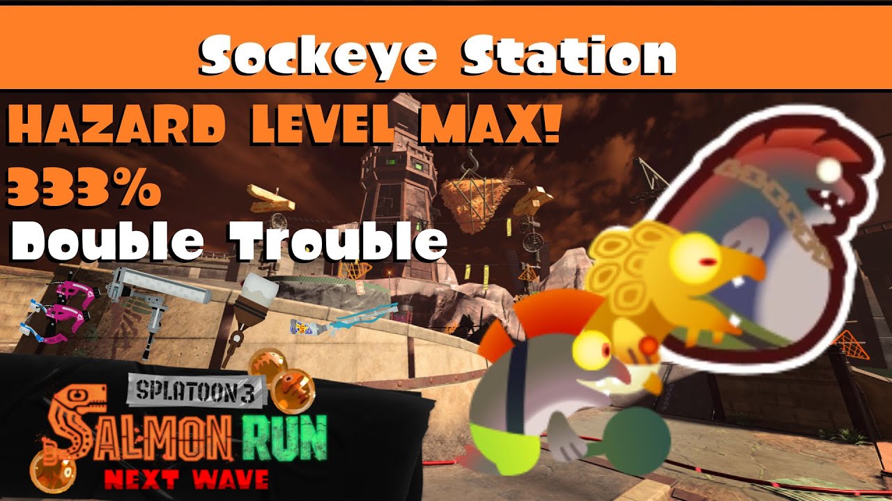 RUSH GLOWFLIES & COHOZUNA HAZARD LEVEL MAX on Sockeye Station [Splatoon 3 Salmon Run Gameplay]