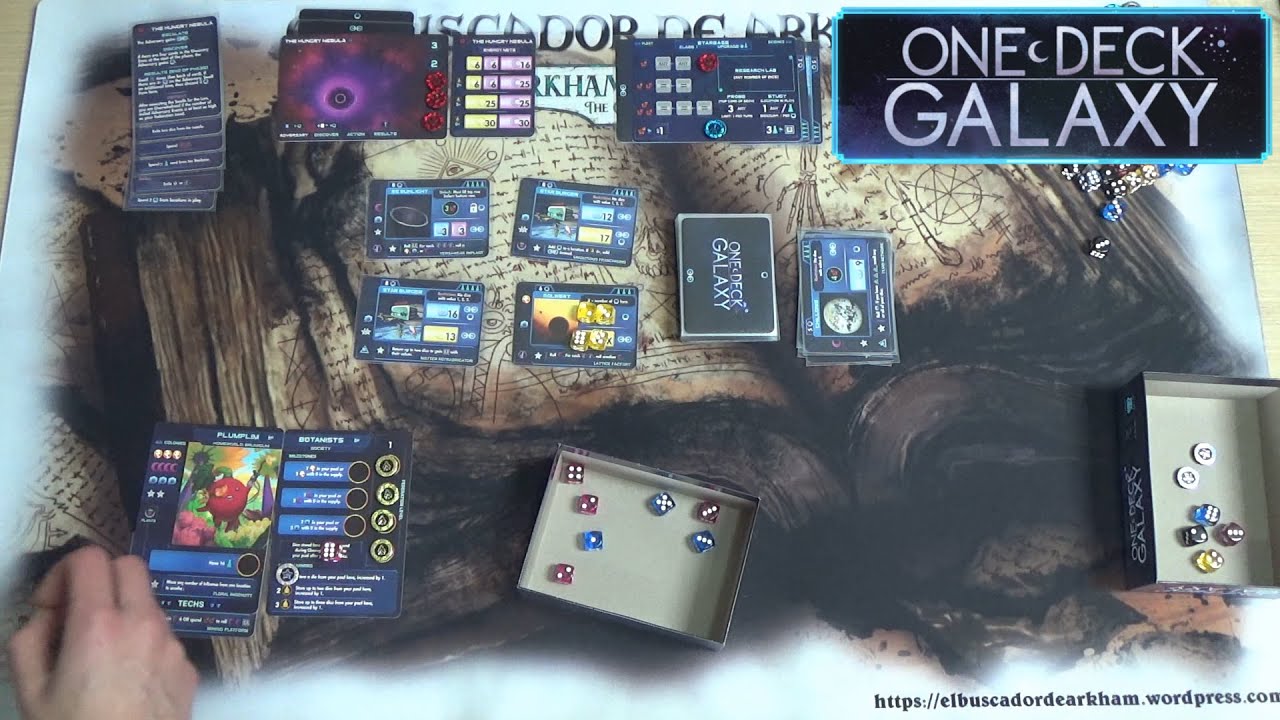 Partida de demostración a One Deck Galaxy (Plumplim / Botánicos vs La Nebulosa Hambrienta)