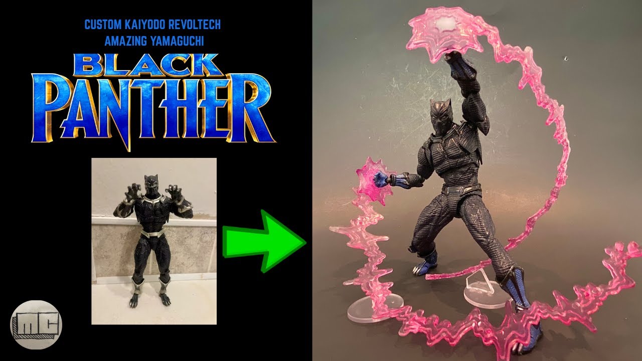 Custom Kaiyodo Revoltech Amazing Yamaguchi Classic BLACK PANTHER Action Figure Tutorial