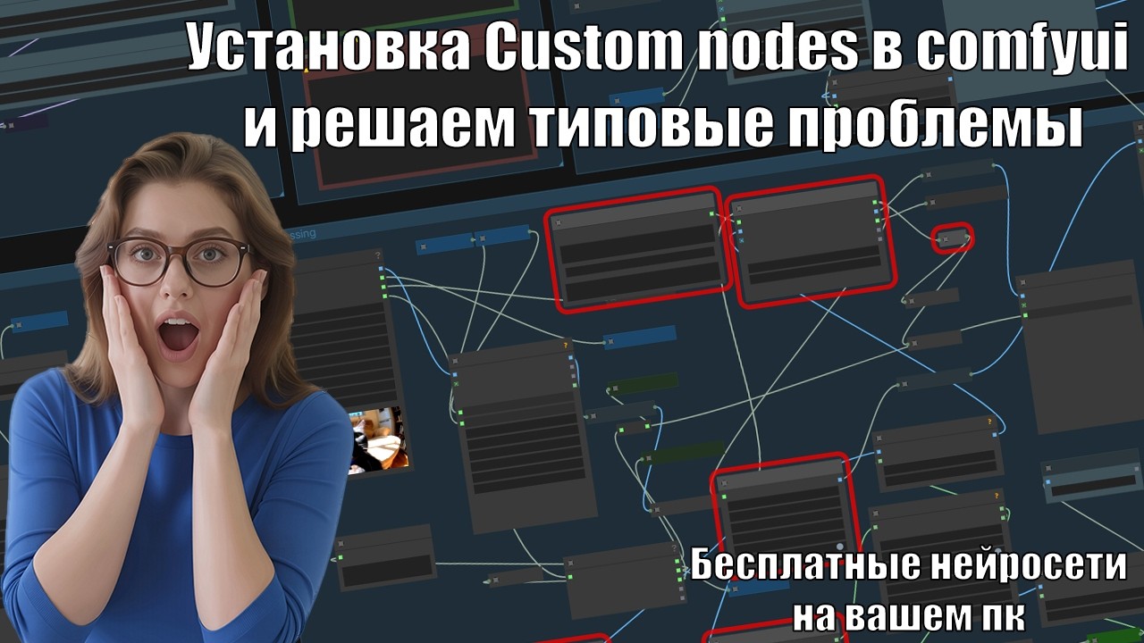 Как установить кастомные ноды в ComfyUI через  manger. ошибка wan animate preprocess и import failed