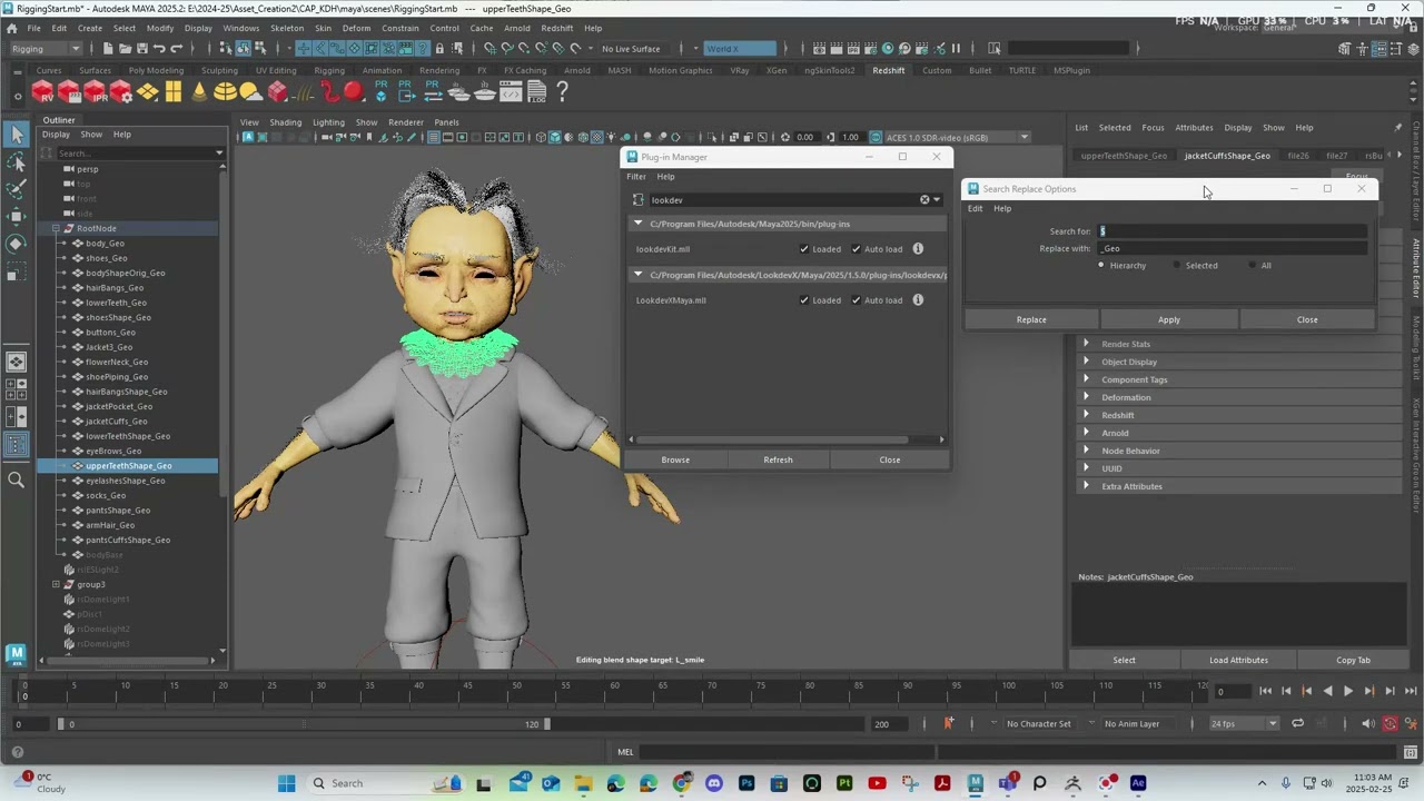 Search and Replace Names Fix for Maya 2025
