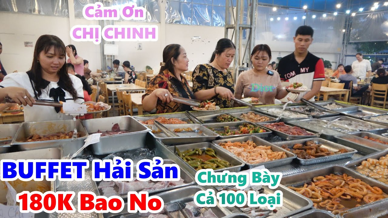 Lần Đầu Nhóm Được Đi Ăn BUFFET Hải Sản 180K Ở Long Xuyên Gần Cả 100 Loại Hải Sản Chưng Bày/ #1159