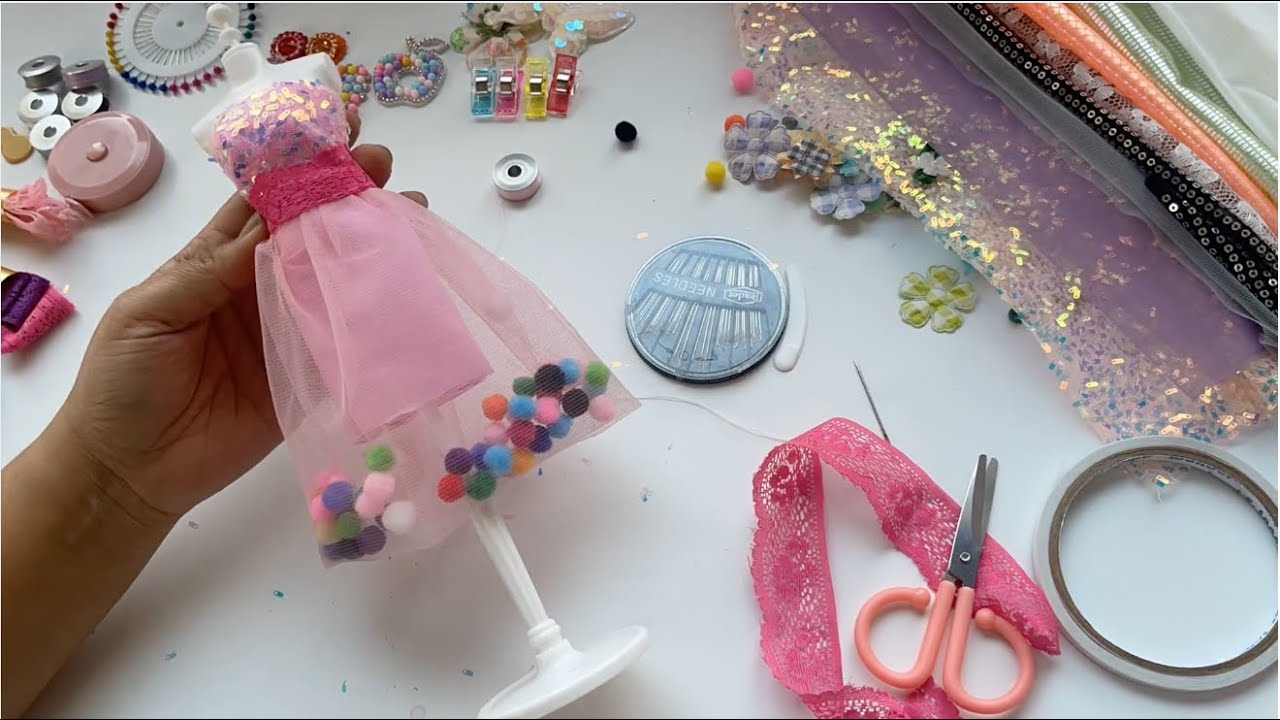 Made a Dress Using  Pompoms
