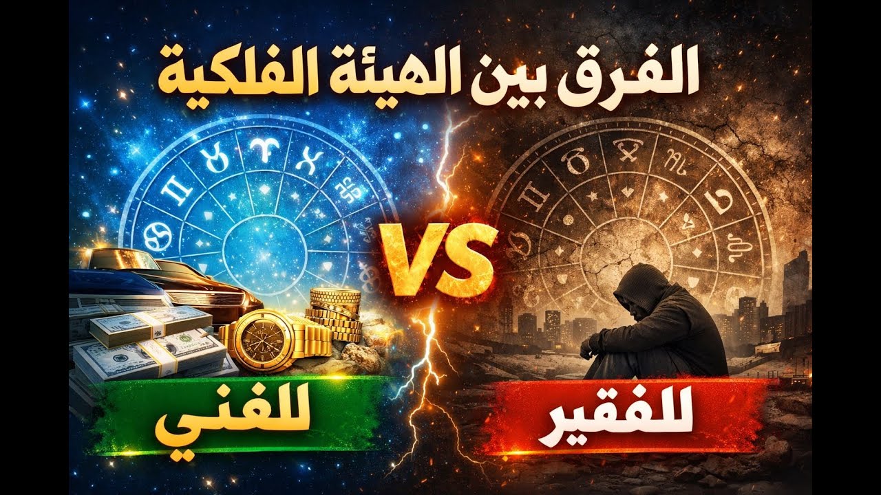 الفرق بين الهيئه الفلكيه للغني والفقير وذو الجاه ومن في الحضيض حتى لو اشترك تاريخ الولاده نفسه