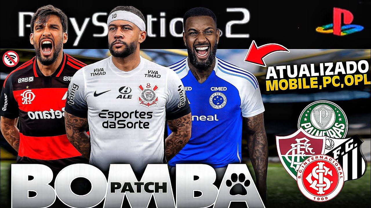 NOVO BOMBA PATCH 2026 (PS2) DOWNLOAD GRÁTIS! COPA DO MUNDO PCSX2 , AETHERSX2 / OPL ✅️