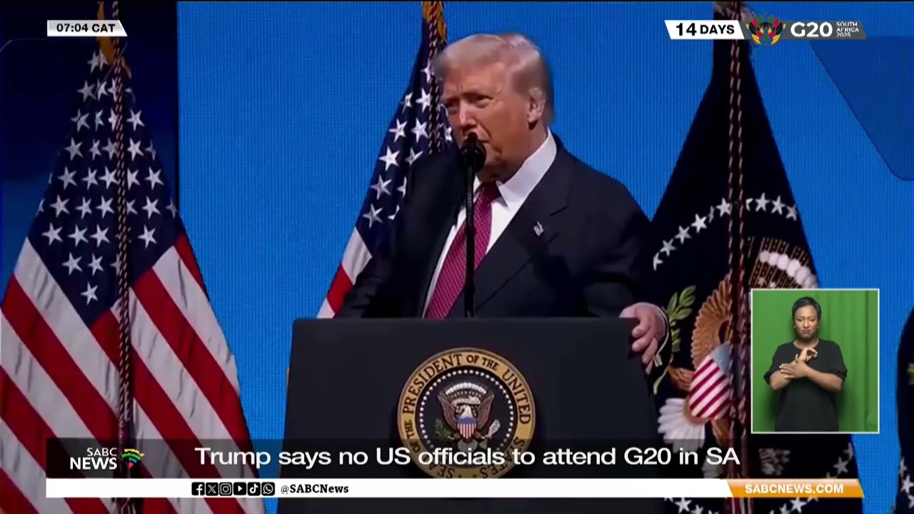 Trump says no US official would attend the G20 Leaders' Summit in SA