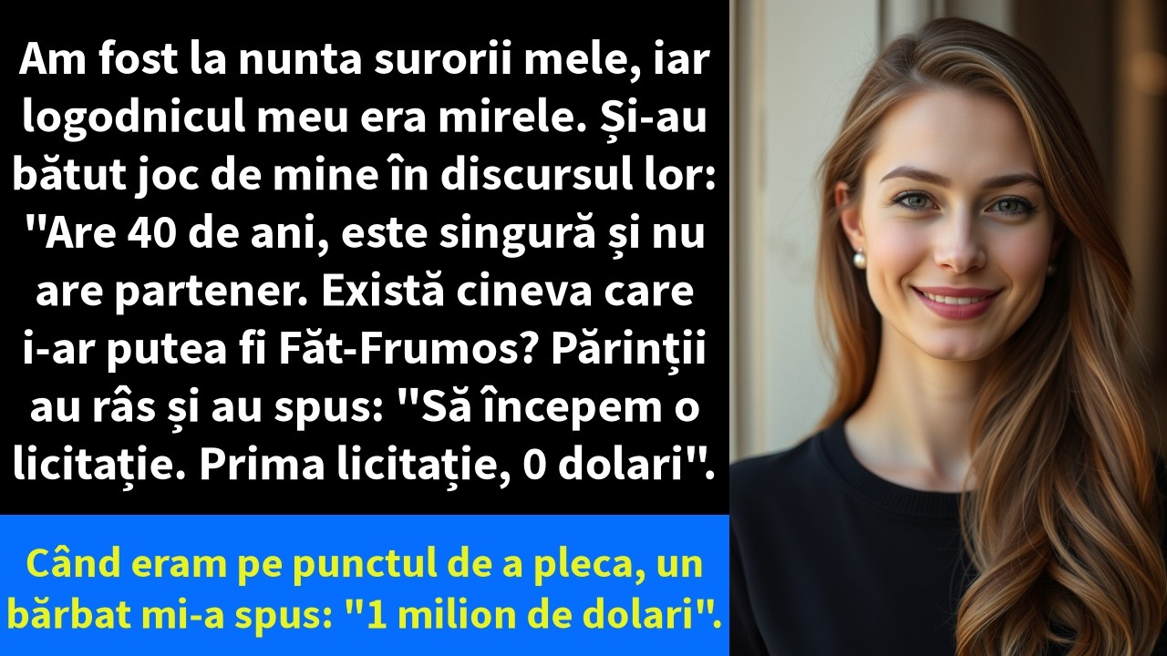 Am fost la nunta surorii mele, iar logodnicul meu era mirele. Și-au bătut joc de mine în discursul