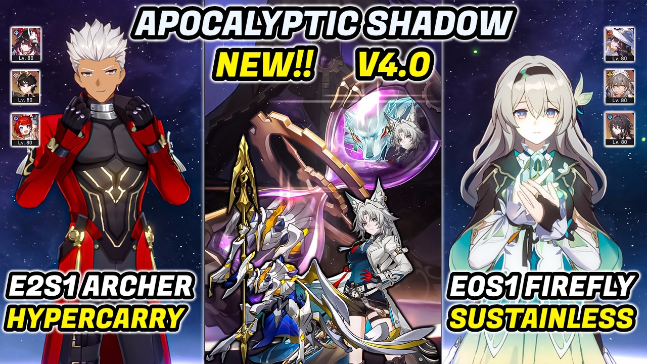 New!! Apocalyptic Shadow 4 3 Stars | E2S1 Archer & E0S1 Firefly | HSR 4.0