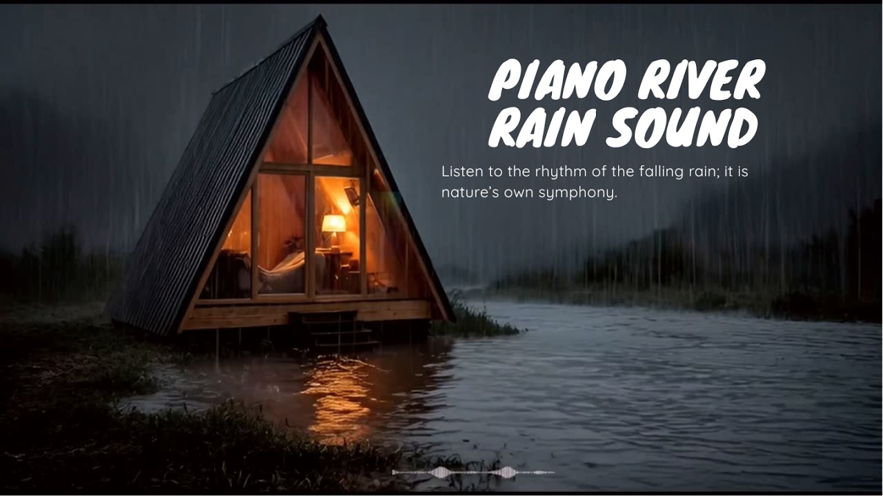 Relaxing Rain Piano by the River 🌧🎹 Deep Sleep ASMR for Stress Relief and Calm Nights Sounds 4K HD!