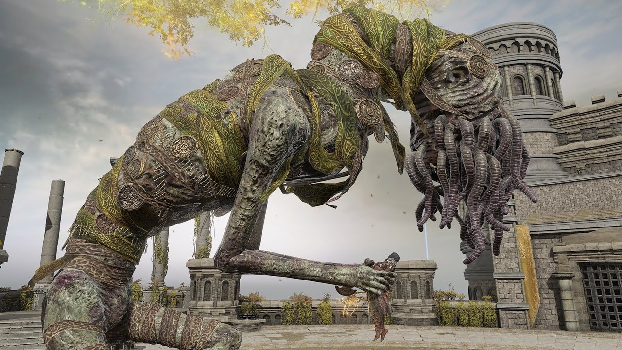 Strongest Giant Wormface Vs NPCs - Elden Ring