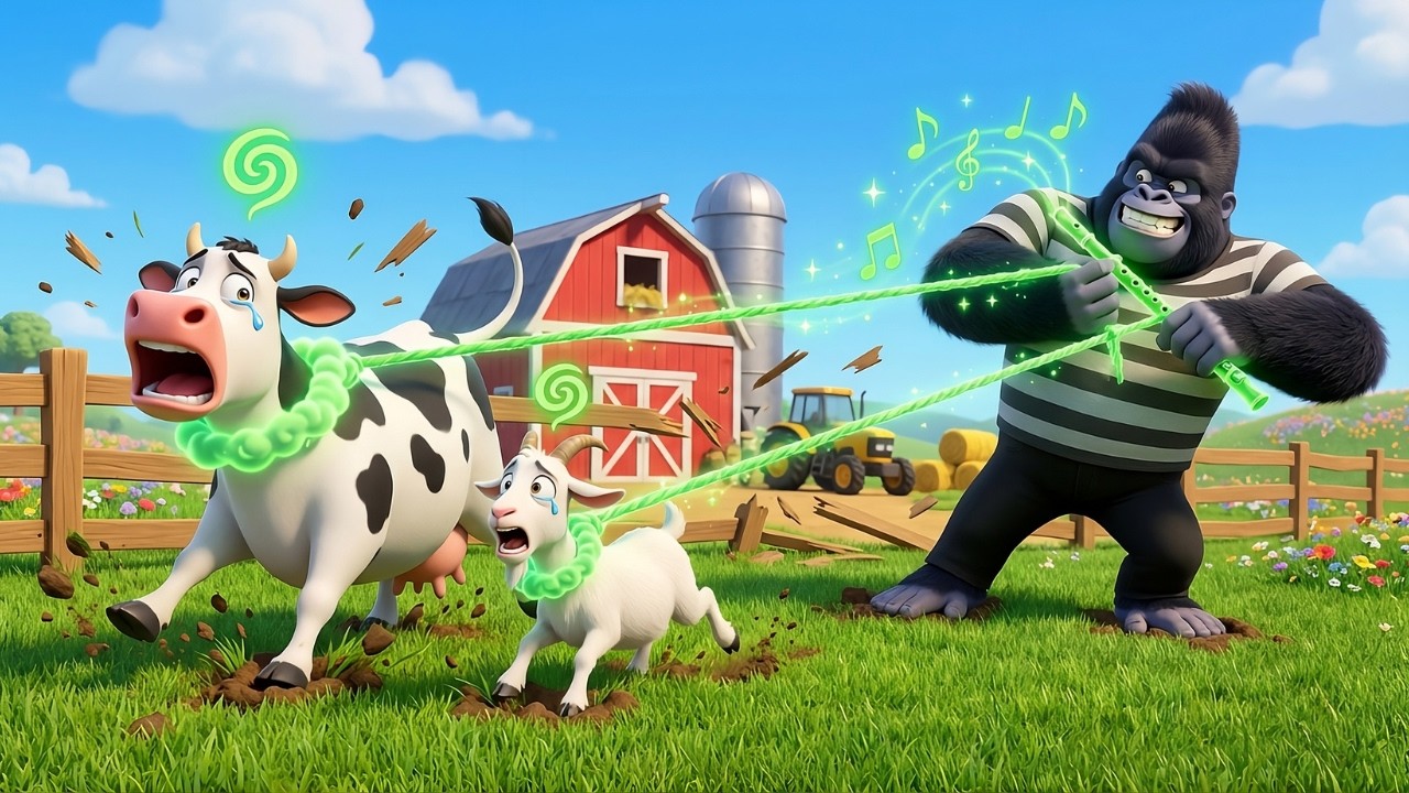 Funny Monkey | Brave Nana Saves Her Animals & Braves the Double Storm! | Monkey Cartoon