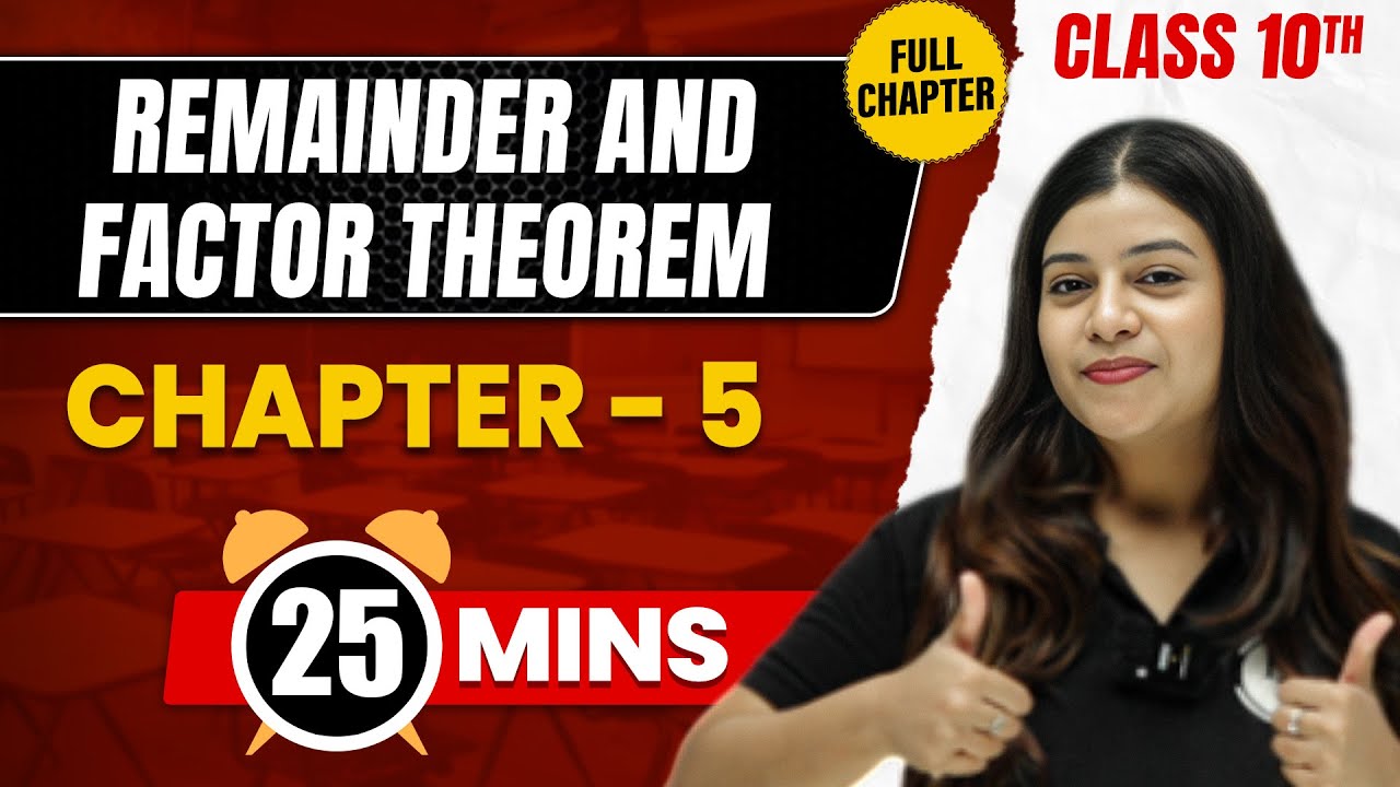 REMAINDER AND FACTOR THEOREM in 30 Mins | Complete Chapter Mind - Map | Class 10 ICSE MATHS
