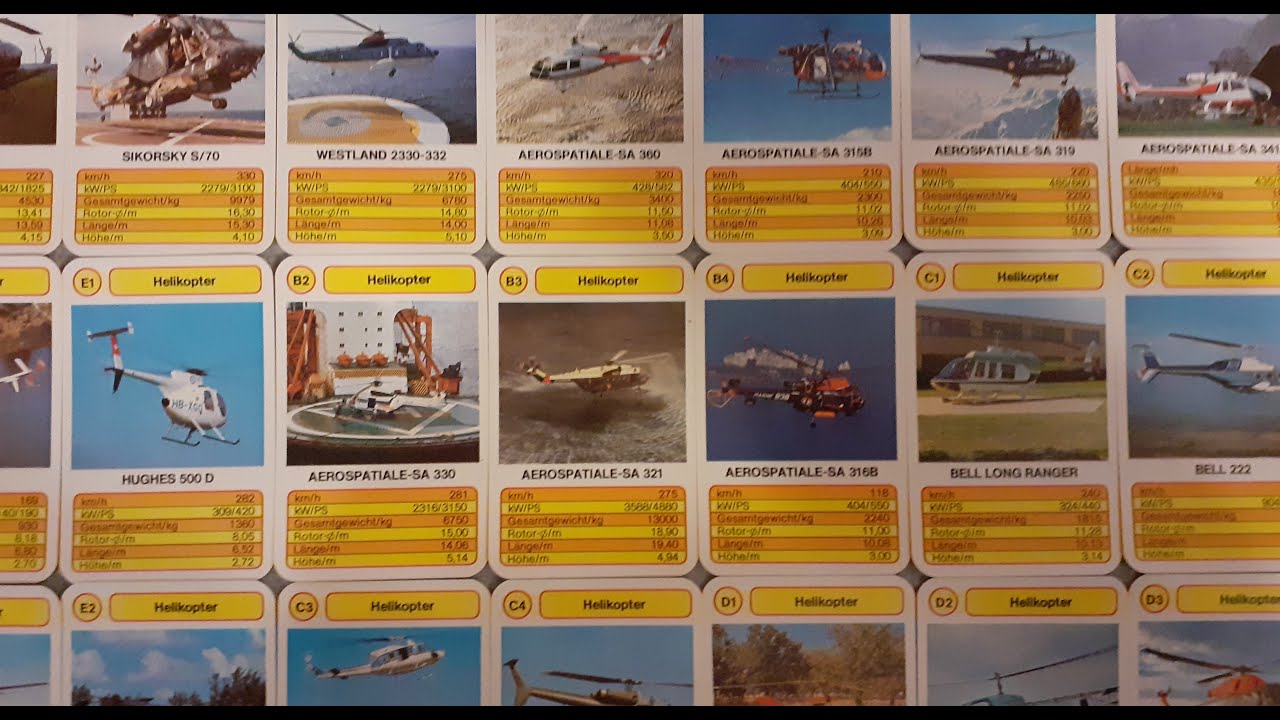 TOP-ASS - Quartett -Helikopter - Spielkarten - Playing Cards