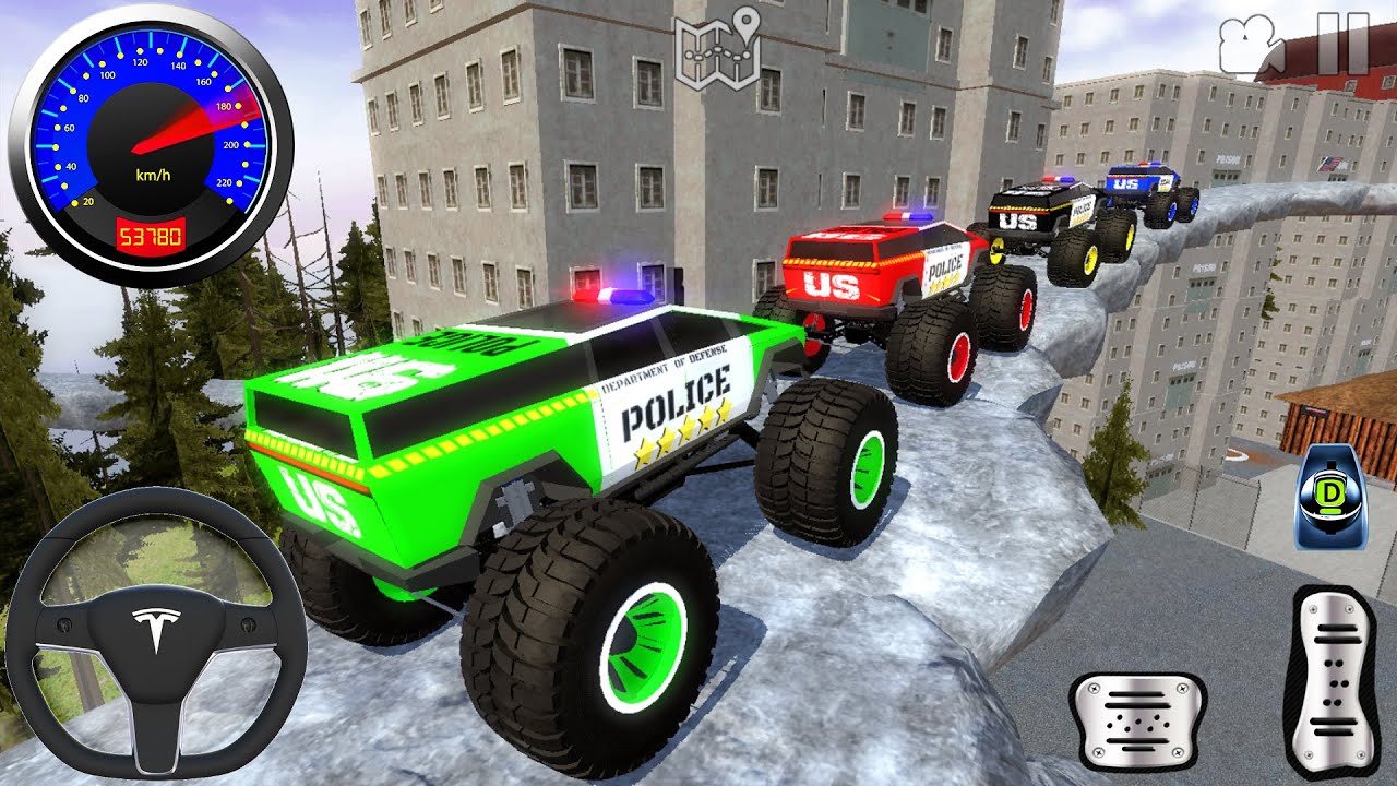 Juegos De Carros - Police Monster Trucks Impossible Driver #2 - Car Extreme Racing Android Gameplay