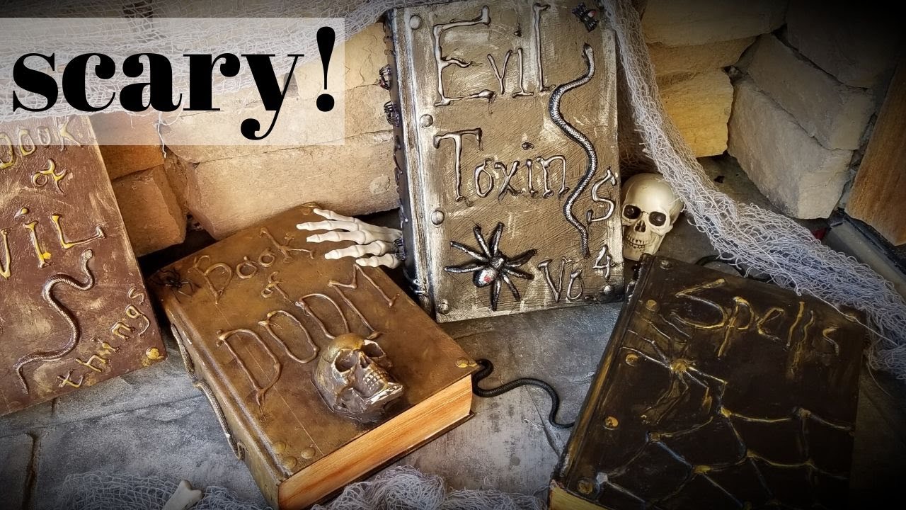 Mixed Media Altered Book Halloween Project - How to Make an Old Looking SPOOKY Spellbook!