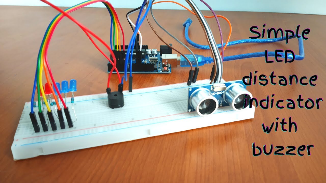 simple LED distance indicator with buzzer  ||  water lever indicator  ||