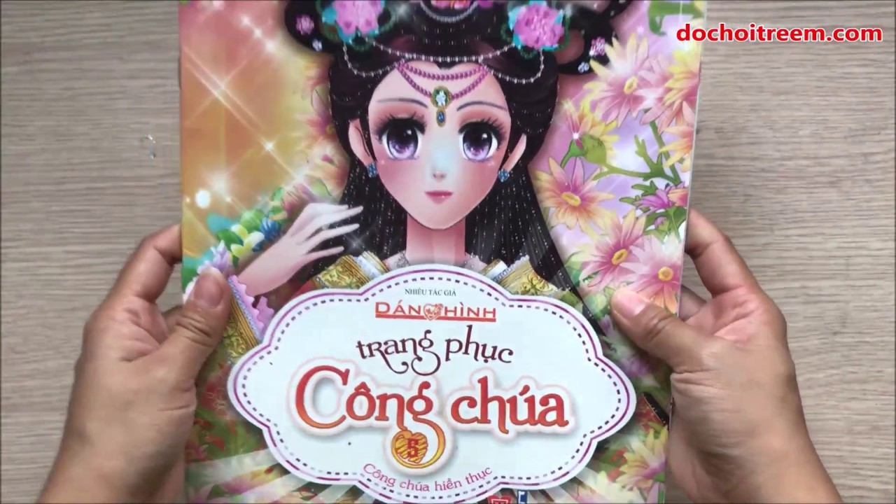 Đồ chơi dán hình thiết kế váy đầm công chúa, 45 bộ váy đầm trung hoa, Sticker dolly dress (ChimXinh