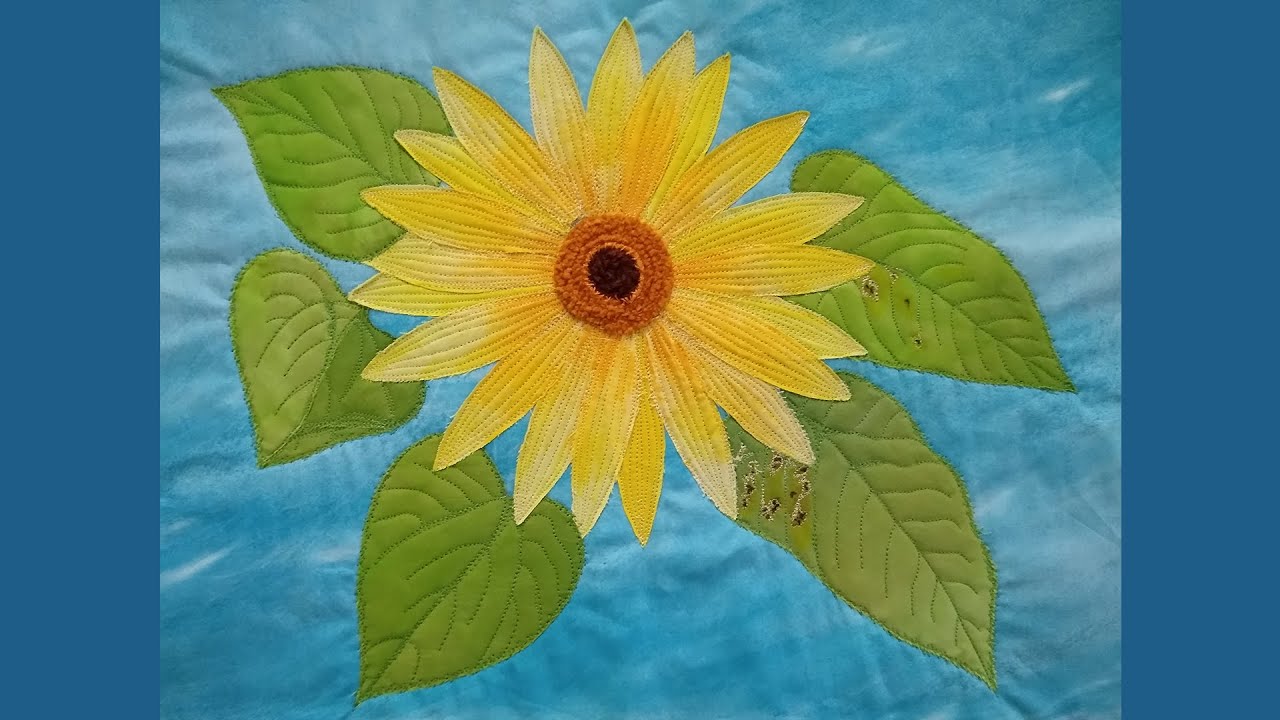 Sunflower Art Quilt Free-Motion Quilting Part 3 the Background & Sky