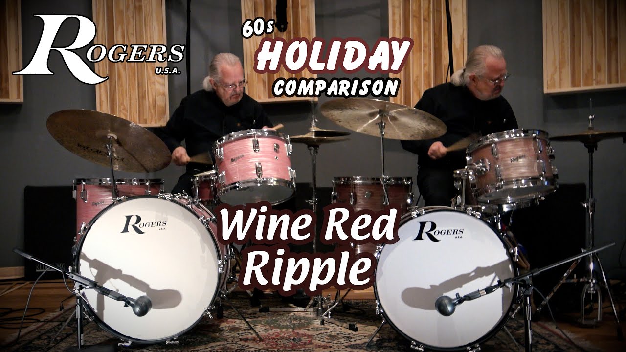 60s Rogers Holiday Drum Kits - Wine Red Ripple