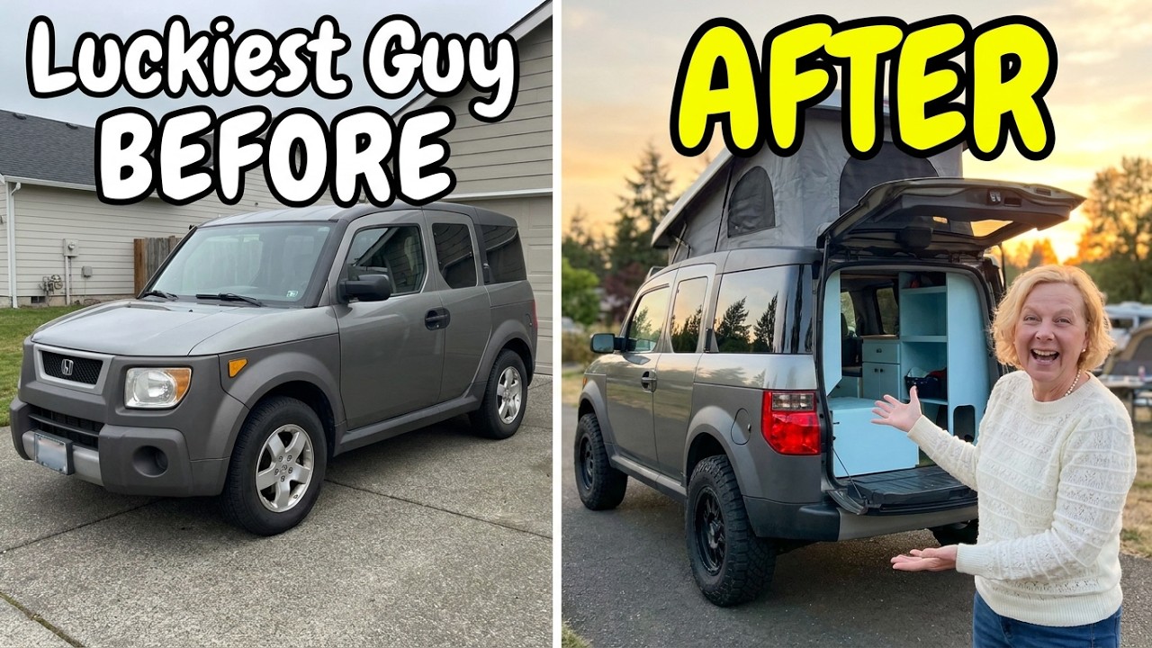 This Honda Element has VW Westfalia Vibes ~ My DIY Tiny Camper ...LIFTED!