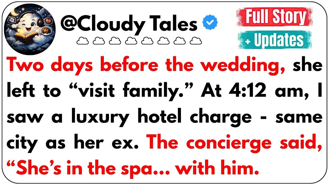 Two days before the wedding, she left to “visit family.” At 4:12 AM, I saw a luxury hotel charge...