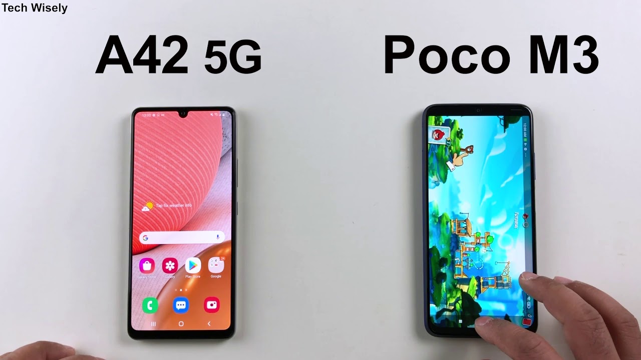 SAMSUNG A42 5G vs Poco M3  Speed Test