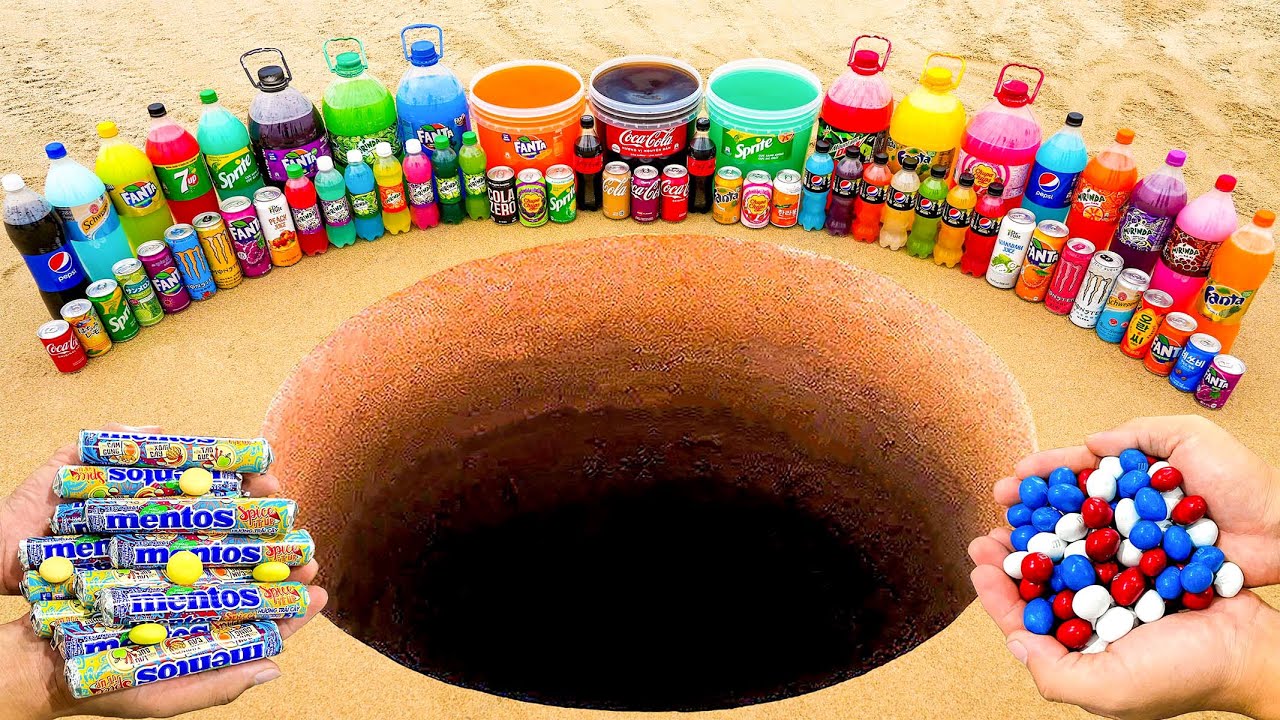 Big Coca-Cola bucket, Fanta, Sprite & Different Mirinda, Chupa Chups and Mentos Candy in Underground